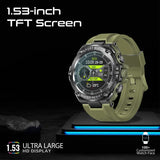 Promate 1.53" Round Screen Fitness Tracker Smartwatch with BT Calling IP67 Water Resistance  1.53" TFT Display  Heart Rate/SPO2/Step/Sleep/ Women Health Tracker  100+ Customized Watch Faces - Mid Night Green
