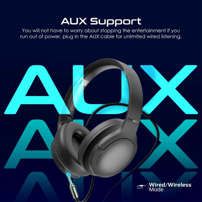 Promate - LaBoca
High Fidelity Over-Ear Wireless Headphones - Black