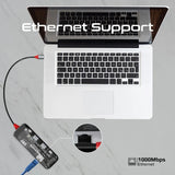 Promate 8-in 1 Transparent Ultra-Fast Multiport USB-C Hub with 100W Power Delivery - Trans