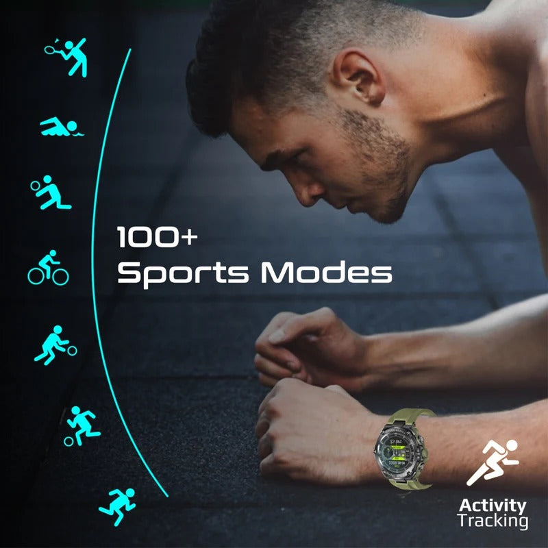 Promate 1.53" Round Screen Fitness Tracker Smartwatch with BT Calling IP67 Water Resistance  1.53" TFT Display  Heart Rate/SPO2/Step/Sleep/ Women Health Tracker  100+ Customized Watch Faces - Mid Night Green