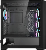 GameOn Vortex Midnight Series Mid Tower Gaming Case - Black