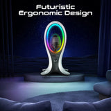 Promate 5W Dynamic High Fidelity Dual Mode RGB Speaker w/ Headphone Stand & USB Hub - White