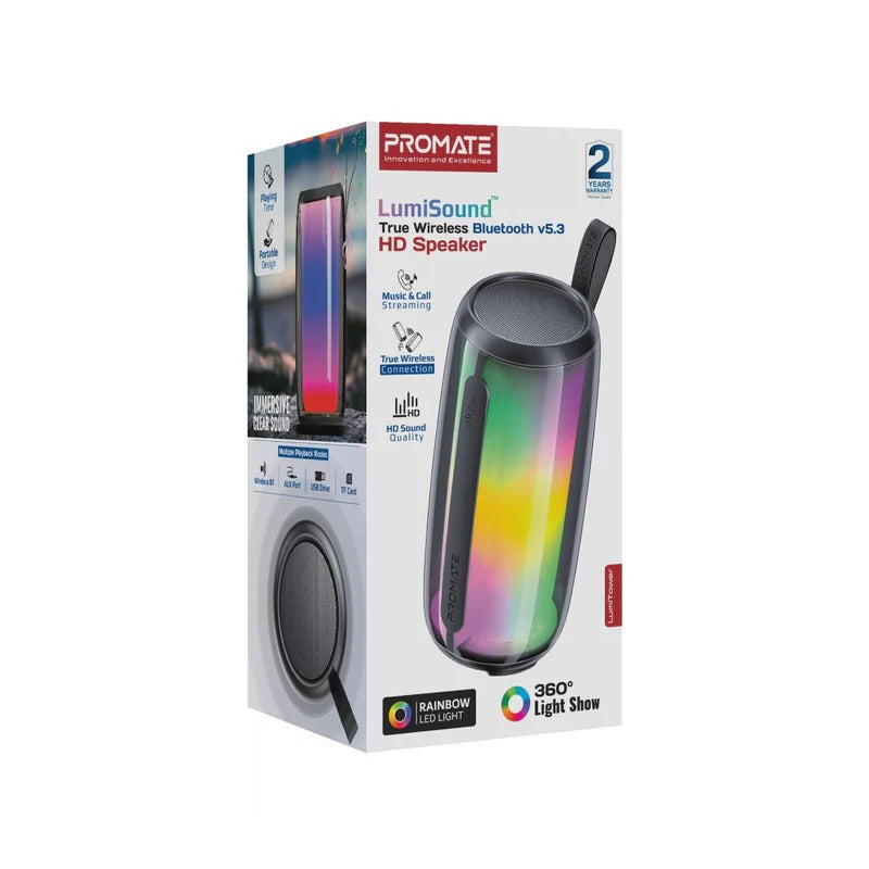 Promate 8Watt HD LumiSound® True Wireless HD Speaker - RGB