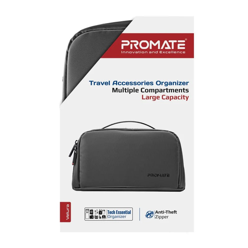 Promate Travel Aceesories Organizer with Multiple Compartments & Large Capacity