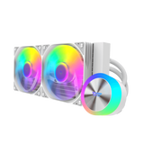 DarkFlash AquaGlow DG240 ARGB AIO 240mm Liquid CPU Cooler - White