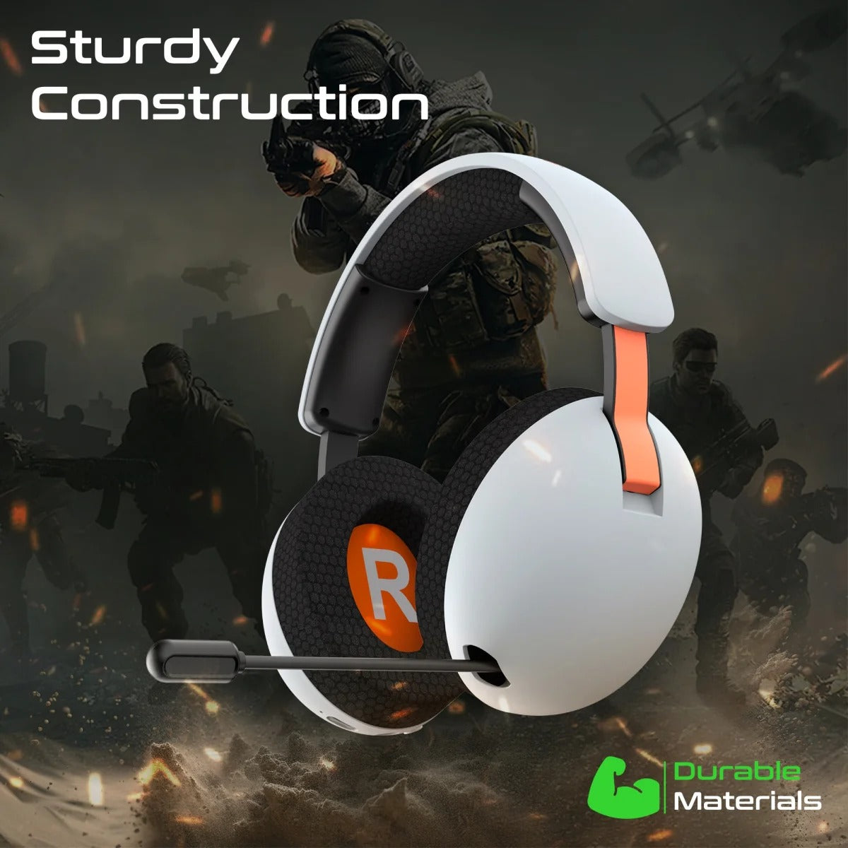 Vertux High Performance Tri-Mode Connectivity Gaming Headset with Retractable Microphone   - BLACK