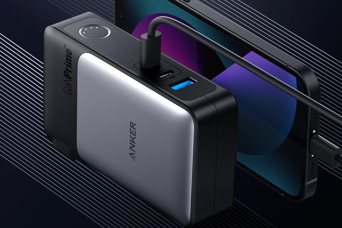 باور بانك Anker 733 سعة 10000mAh مع شاحن GaNPrime بقوة 65 واط (2 في 1) – أسود