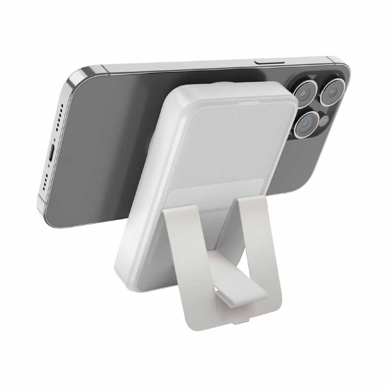 BAZIC GOPOWER 10K, 10000MAH MAGSAFE COMPATIBLE POWER BANK WITH BUILT-IN APPLE WATCH CHARGER - WHITE