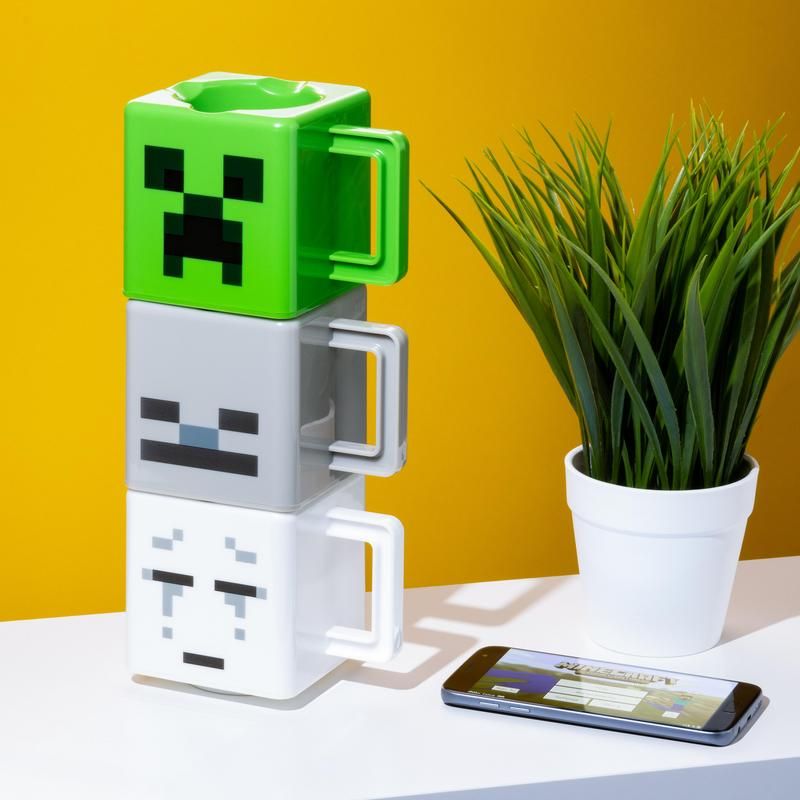 Minecraft Stacking Mugs x3