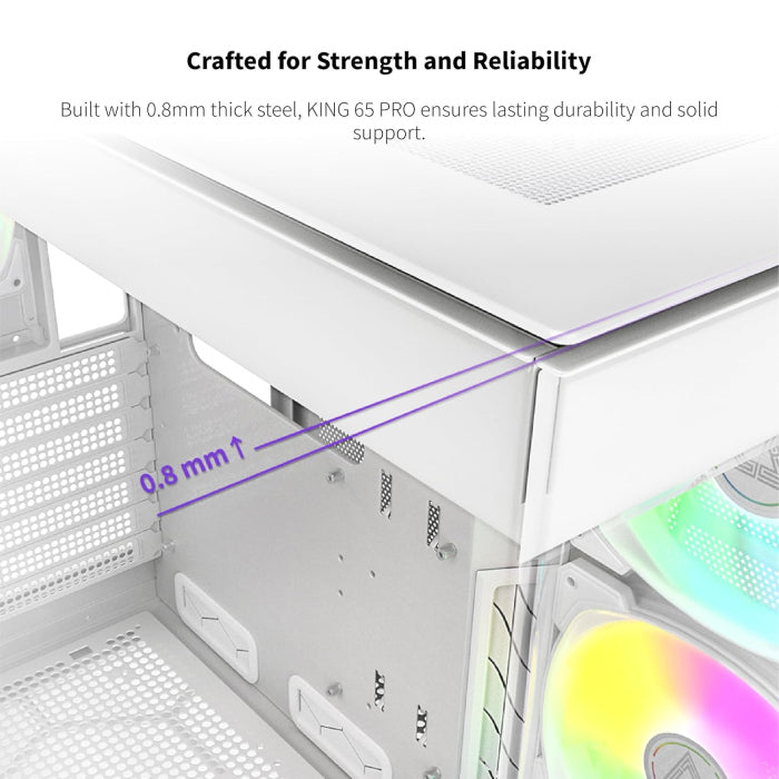Montech King 65 Pro Mid Tower PC Case - White