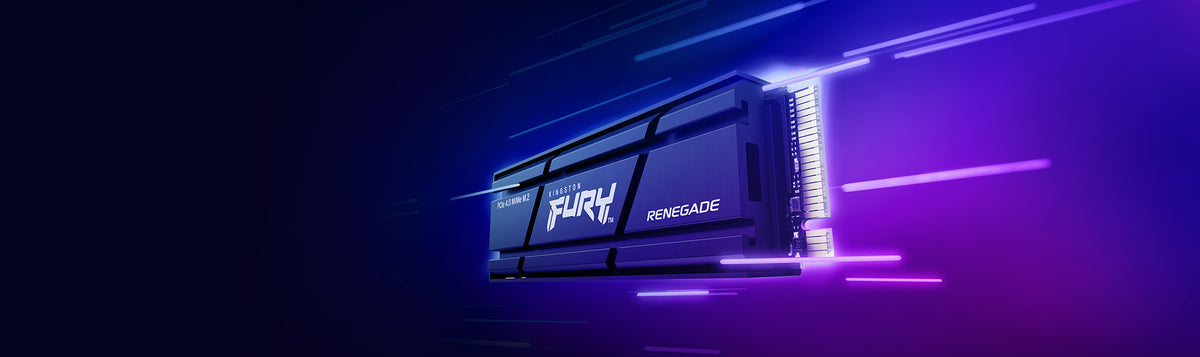 محرك أقراص Kingston Fury Renegade PCIe GEN 4.0 NVMe M.2 SSD مزود بمشتت حراري، سرعة قراءة تصل إلى 7300 ميجابايت/ثانية - سعة 2 تيرابايت (متوافق مع PS5)