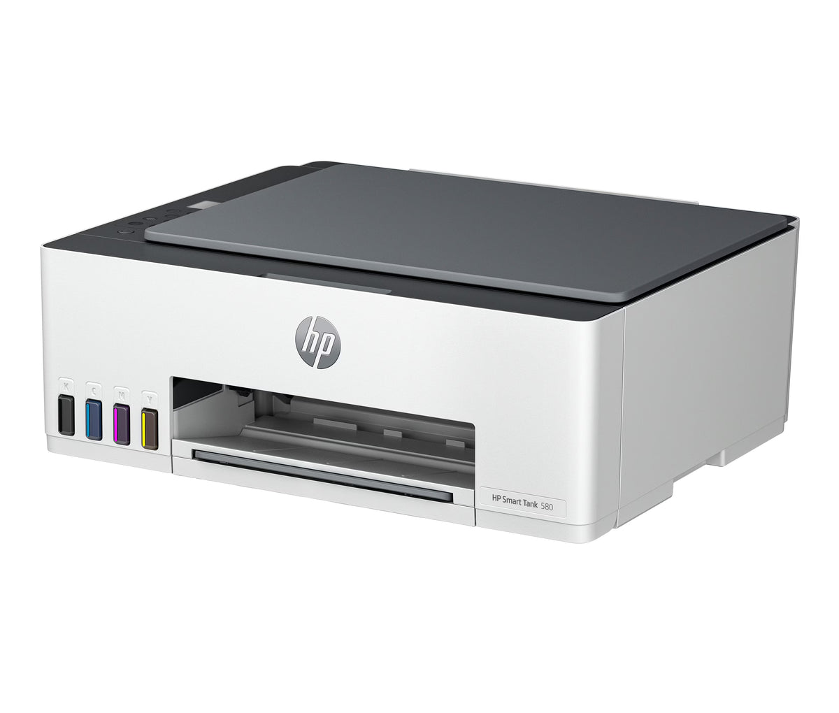طابعة HP Smart Tank 580 متعددة الوظائف - سرعة طباعة 12 صفحة في الدقيقة / دقة 4800 نقطة في البوصة / مقاس A4 / منفذ USB / واي فاي / بلوتوث / طابعة نفث حبر ملونة - 1F3Y2A