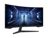 شاشة سامسونج أوديسي G55T برو للألعاب، مقاس 34 بوصة، بدقة WQHD 2K (3440 × 1440)، ومعدل تحديث 165 هرتز، وزمن استجابة 1 مللي ثانية، ولوحة VA منحنية - أسود LC34G55TWWMXUE