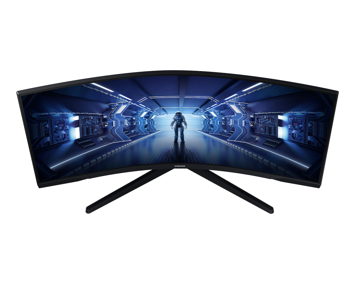 شاشة سامسونج أوديسي G55T برو للألعاب، مقاس 34 بوصة، بدقة WQHD 2K (3440 × 1440)، ومعدل تحديث 165 هرتز، وزمن استجابة 1 مللي ثانية، ولوحة VA منحنية - أسود LC34G55TWWMXUE