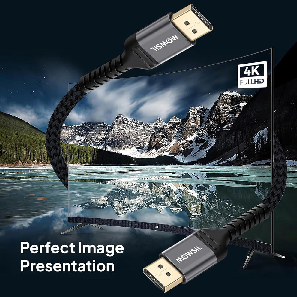 Mowsil 4K DisplayPort Cable,Cable Version : 1.2V,Aluminum head,Resolution: 4K @ 60/30 Hz,