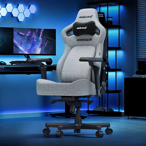 AndaSeat New Kaiser 4 6D Armrest Large Fabric Gaming Chair - Grey