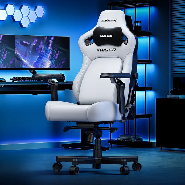 AndaSeat Kaiser 4 XL Premium PVC Leather Gaming Chair – White