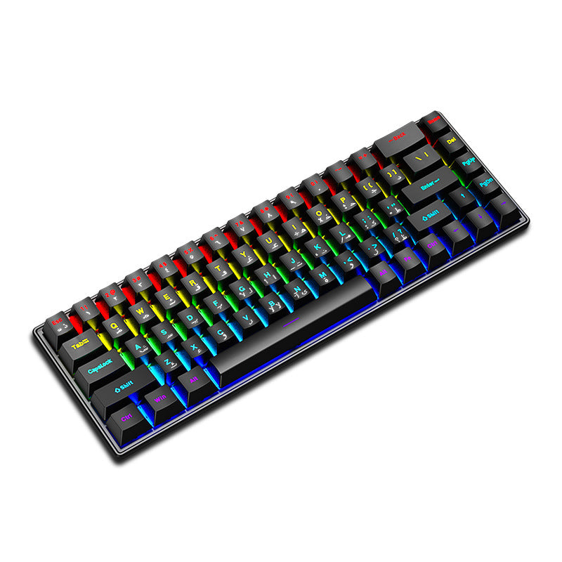 Skylion K68 Wired Mechanical RGB Gaming Keyboard - Black - Blue Switch