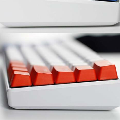 SUNNYSEE K61 Mechanical Keyboard in White & Red - Blue Switch