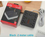 Z67 6 power socket 6 USB ports with TYPE-C 5V4.1A Charger power- White