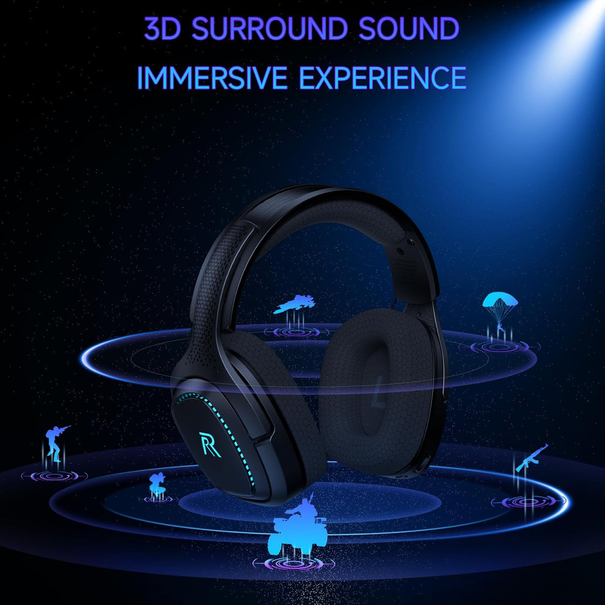 RYR Captain 700 Wireless Gaming Headset - Black