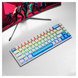 Skylion K68 Wired Mechanical RGB Gaming Keyboard - White & Blue - Blue Switch