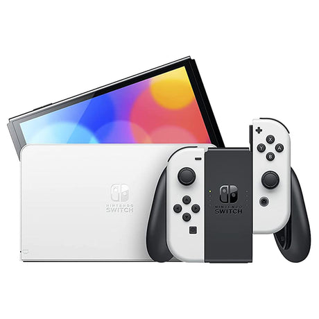 Nintendo Switch OLED Bundle 1: (Console +Joycon+Grip+Bag+2 New Games Mario Party Jamboree & Legend of Zelda: Echoes of Wisdom)