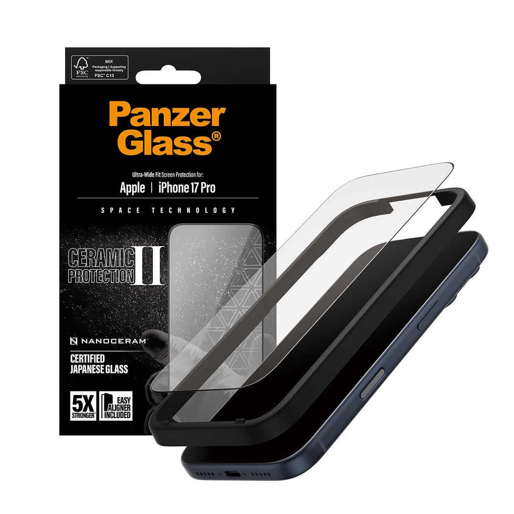 PanzerGlass® Screen Protector iPhone 17 Pro | Ultra- Wide Fit w. EasyAligner