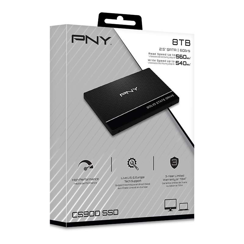 PNY CS900 2.5" SATA 6GB/s SSD, Read speed up to 535MB/s Write Speed Up to 515MB/s - 1TB