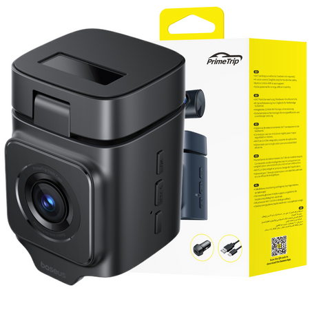كاميرا سيارة بيسوس برايم تريب VD1 أمامية بدقة 3K وخلفية بدقة 1080p – لون أسود كوني