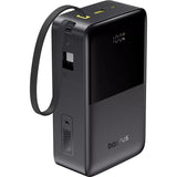 بنك طاقة Baseus EnerFill FC51 Bipow2 Pro بشاشة عرض رقمية وكابل مدمج، سعة 30000 مللي أمبير، قدرة 22.5 واط - أسود كوني
