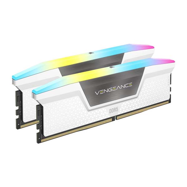 Corsair VENGEANCE RGB 32GB (2x16GB) DDR5 DRAM 6400MT/s CL36 Memory Kit - White