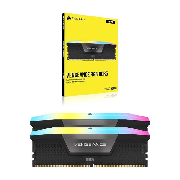Corsair VENGEANCE RGB 32GB (2x16GB) DDR5 DRAM 6000MT/s CL30 Memory Kit - Black