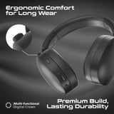 Promate SERENE-2 High-Definition Hybrid ANC Headphones with Triple Connectivity, 100Hrs Playtime, Active Noise Cancellation, Flip to Mute Microphone, 30ms Ultra-Low Latency for Gaming Platforms - Black