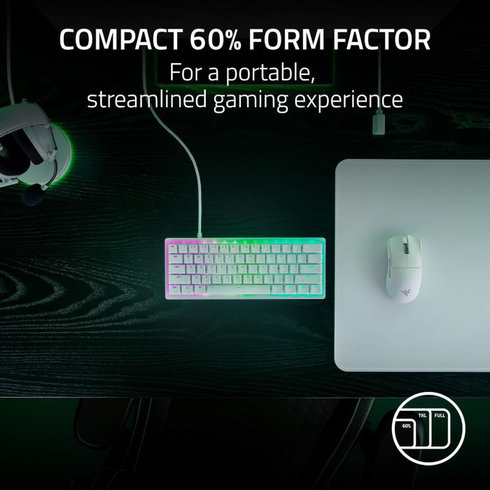 Razer Huntsman V3 Pro Mini 60% Analog Optical Esports Keyboard - White