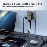 Ravpower PC1043 PD GaN 75W 4-Port Travel Charger Offline Global Black