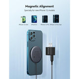 RAVPower RP-WC012 Magnetic Wireless Charger for iPhone 12/12 Pro Max/mini/AirPods Pro black