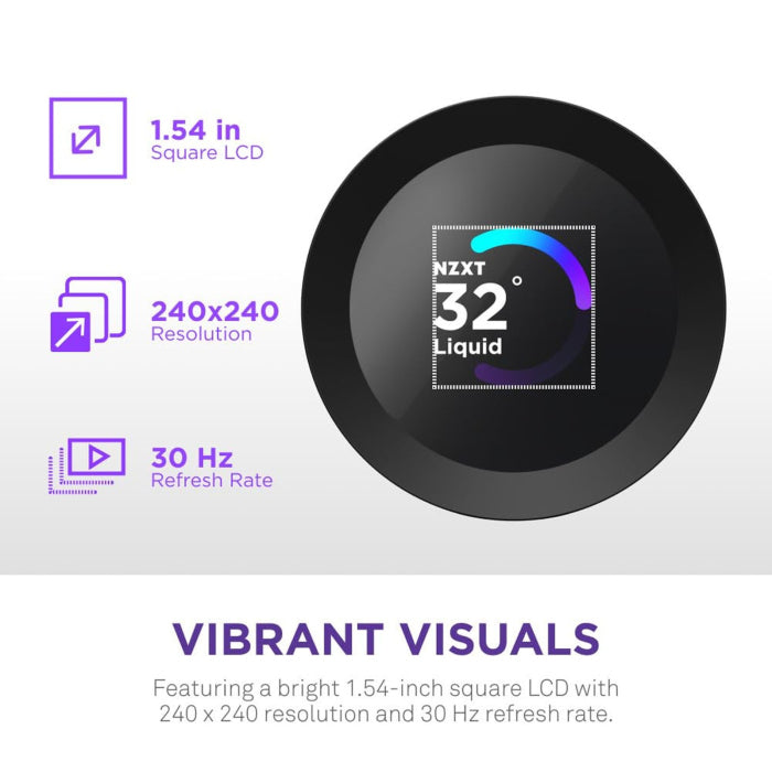 Nzxt Kraken Plus 360mm V2 Display and Radiator Fans AIO liquid Cooler - Black