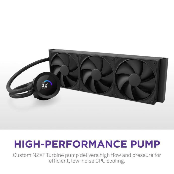 Nzxt Kraken Plus 360mm V2 Display and Radiator Fans AIO liquid Cooler - Black