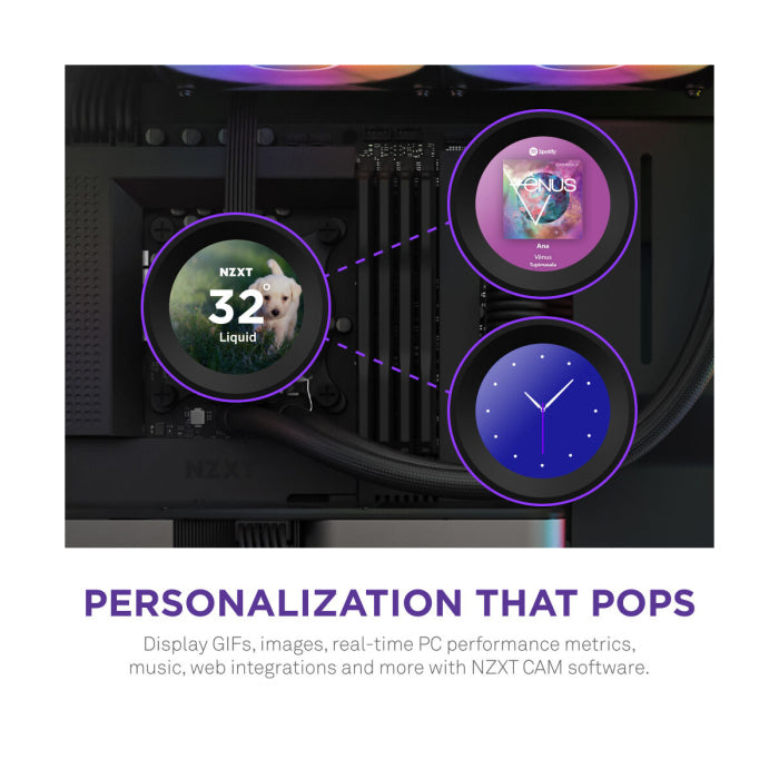 NZXT Kraken Elite 240 RGB 240mm AIO CPU Liquid Cooler With LCD Display - Black
