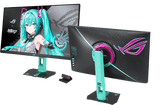 شاشة ألعاب مسطحة Asus ROG Strix XG27ACMEG-G (إصدار Hatsune Miku) مقاس 27 بوصة، دقة QHD (2560x1440)، معدل تحديث 260 هرتز، زمن استجابة 0.3 مللي ثانية، منافذ HDMI 2.1 وUSB Type-C، متوافقة مع تقنية G-Sync، تدعم DisplayWidget Center، وتقنية Fast IPS.
