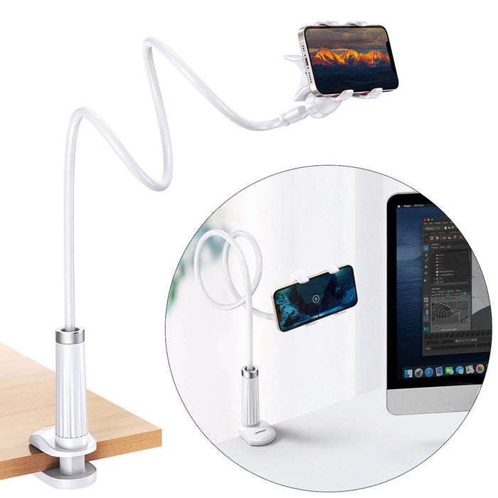 Ugreen universal stand phone holder (up to 12cm wide) with flexible arm -  White (30488 LP113)