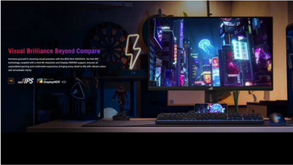 ASUS 32″ ROG Strix XG32UCG Dual mode 4K 160Hz, FHD 320Hz, 0.3ms Fast IPS HDR400 USB-C HDMI 2.1 Gaming Monitor - Black