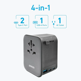 Anker Nano Travel Adapter (4 in 1,65W)- Black A9213K11