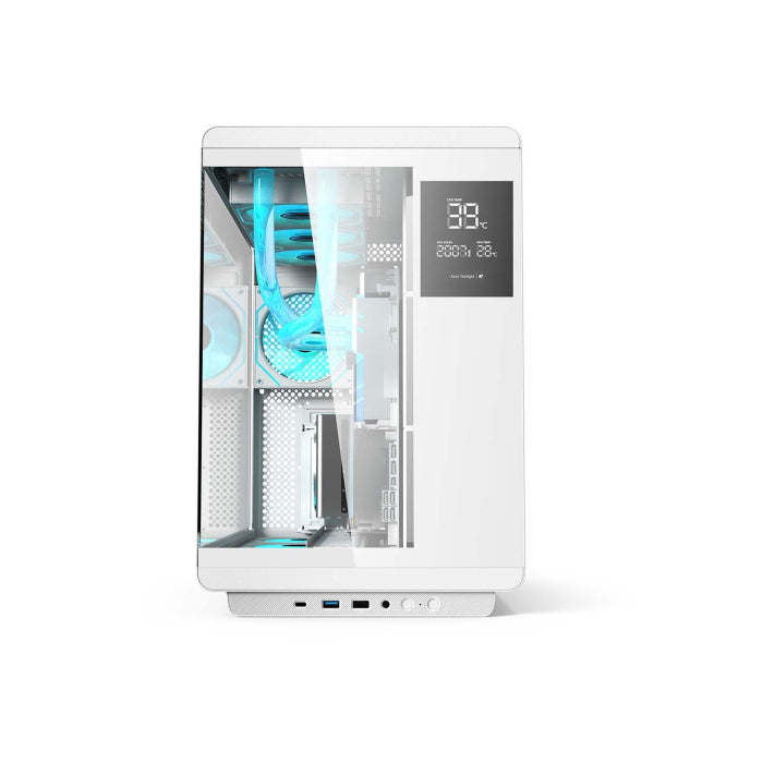 Acer U600W ATX Computer Case with 7 pre-installed 120mm ARGB fans - White