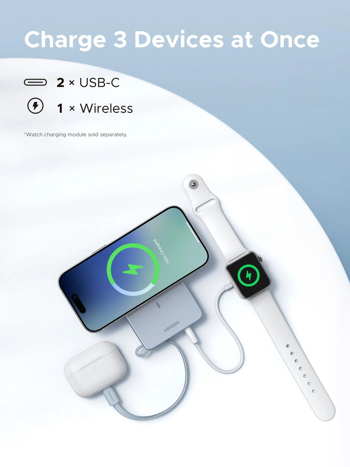 UGREEN MagFlow Magnetic Power Bank 10000mAh 25W QI2 - PB773