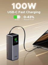 UGREEN Nexode Power Bank 20000mAh 165W with Retractable USB-C Cable - PB726