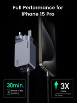 UGREEN Nexode Pro 100W 3-Port GaN Fast Charger Set+USB CC Cable  UK25875 Black