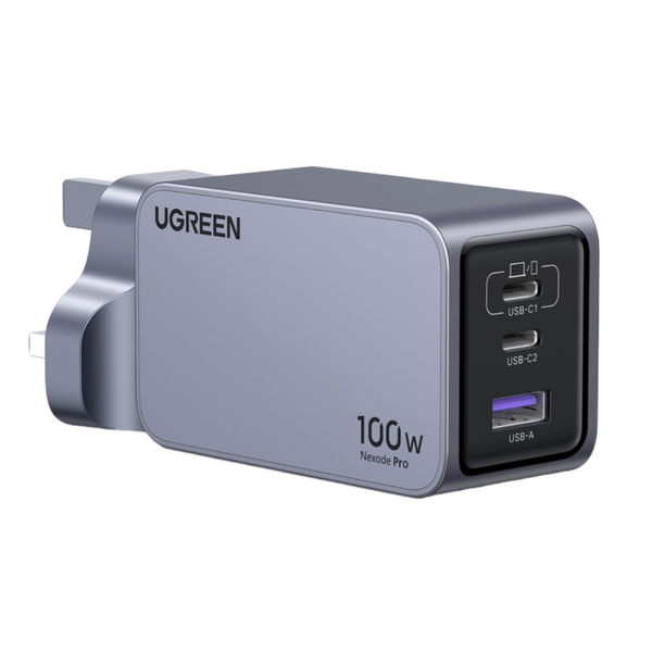 UGREEN Nexode Pro 100W 3-Port GaN Fast Charger Set+USB CC Cable  UK25875 Black