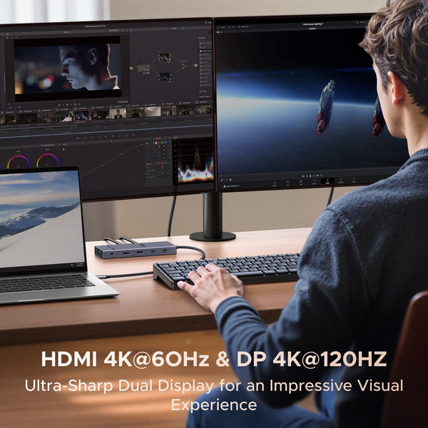 UGREEN 11 in 1 USB-C Docking Station 4K@60Hz HDMI, 100W PD, Gigabit Ethernet (CM639 - 45520)